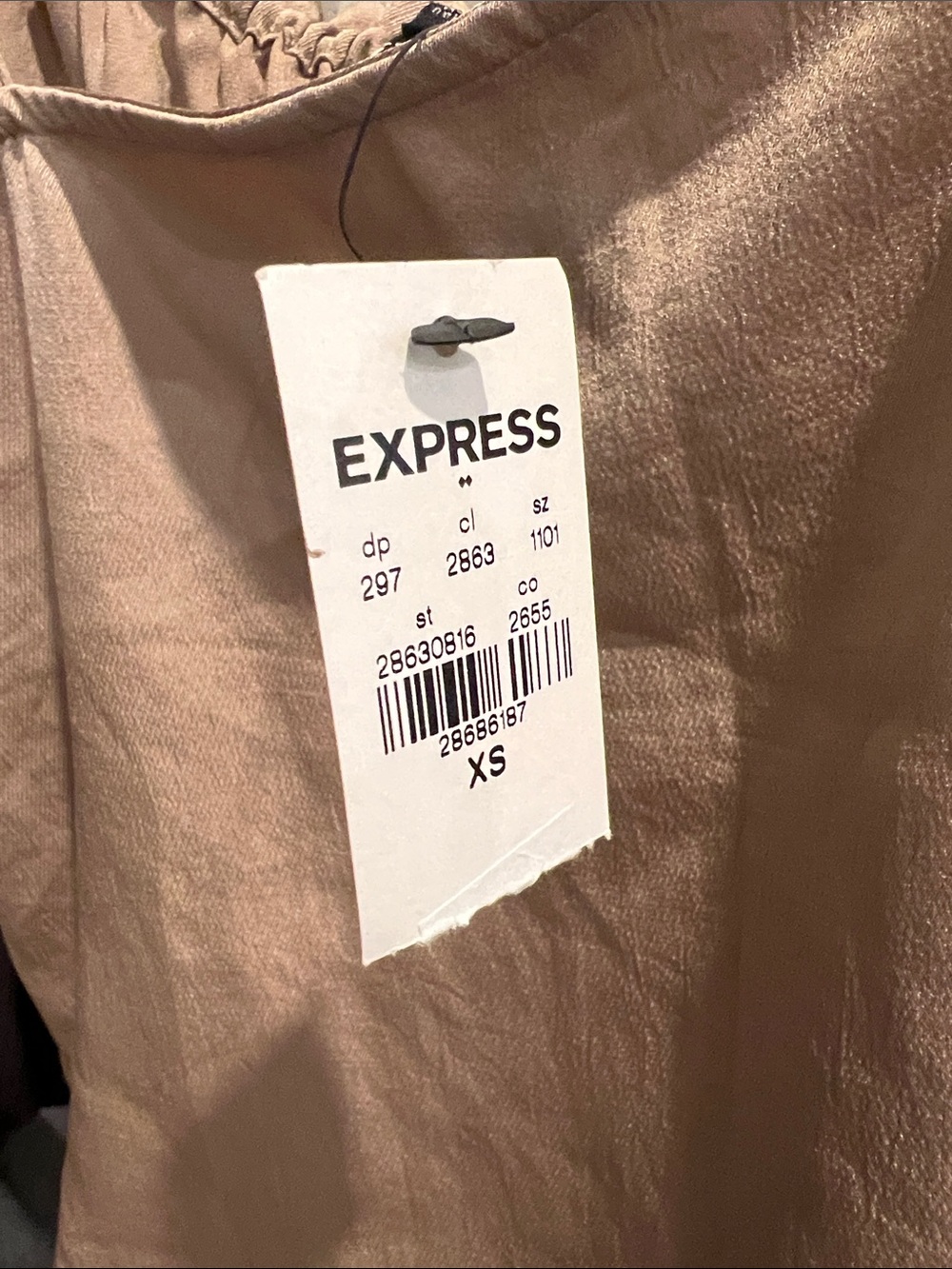 Express Tan Ruffle-Trim Spaghetti Strap Cami - Picture 3 of 3